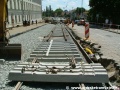 Probíhající rekonstrukce tramvajové tratě v Chotkově ulici. | 17.7.2004