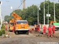 Práce na opravě tratě v prostoru křižovatky dolní Palmovka. | 27.7.2012