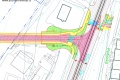 Budoucí kolejové uspořádání křižovatky Podolské nábřeží.