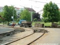Likvidace původní konstrukce tramvajové tratě mezi křižovatkami Čechovo náměstí a Koh-i-noor tvořené velkoplošnými panely BKV. | 29.5.2012