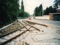 Součástí rekonstrukce tramvajové trati v Keplerově ulici byla i rekonstrukce koncové části jednokolejné manipulační tratě Hládkov. | 23.7.2000