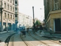 Rekonstrukce křižovatky Senovážná náměstí vyvolala také výměnu kolejového oblouku z velkoplošných panelů BKV v Jindřišské ulici mezi zastávkou a samotnou křižovatkou. | 5.8.2003