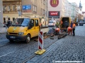 Vyloučení provozu ve Vodičkově ulici se využilo také k likvidaci dilatací NT1/B1 u zastávky Vodičkova | 11.11.2010