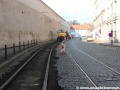 Výměna kolejnic koleje do centra v Letenské ulici u Valdštejnské zahrady. | 10.3.2013