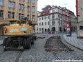 Výměna kolejnic v obloucích na Malostranském náměstí. | 11.3.2013