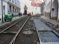 Výměna kolejí v Letenské ulici. | 12.3.2013