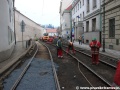 Výměna kolejí v Letenské ulici. | 12.3.2013