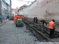 Výměna kolejí v Letenské ulici. | 12.3.2013