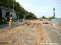 Rekonstrukce křižovatky Letenský tunel začala snášením stávající kolejové konstrukce. | 8.7.2007