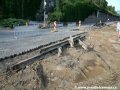 Rekonstrukce křižovatky Letenský tunel začala snášením stávající kolejové konstrukce. | 8.7.2007