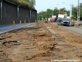 Rekonstrukce křižovatky Letenský tunel začala snášením stávající kolejové konstrukce. | 8.7.2007