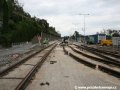 Rekonstruovaná křižovatka Letenský tunel v pohledu k předjízdné koleji od Strossmayerova náměstí. | 29.7.2007