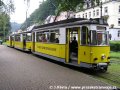 Souprava motorového vozu Gotha ET 57 ev.č.1 + vlečné vozy Gotha B 2-62 ev.č.25+21 ve výhybně koncové zastávky Stadtpark | 14.8.2004