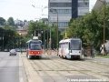 U zastávky Žilinská se setkaly vozy K2G ev.č.7085 a K2S ev.č.7104. | 14.7.2011