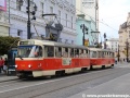 V zastávce Námestí Ľudovíta Štúra stanicuje souprava vozů T3SUCS ev.č.7801+7802 z roku 1987. | 18.7.2012