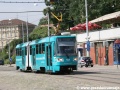 Vůz K2R ev.č.1028 vypravený na linku 5 míří k Hlavnímu nádraží | 5.8.2010