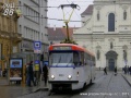 Vůz K2P ev.č.1023 vypraven na linku 4 odjíždí ze zastávky Česká. | 19.2.2011