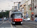 Souprava vozů T3G na lince 1 přijíždí do zastávky Moravské náměstí. | 16.8.2012