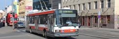 Trolejbus 21Tr ev.č.3025 vypravený na linku 33 v Křenové ulici poblíž zastávky Masná. | 18.5.2015