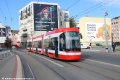 Vůz Škoda 45T ForCity Smart #1762 vypravený na linku 8 projíždí Křenovou ulicí. | 1. 10. 2024