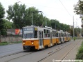 Trojice vozů T5C5 ev.č.4096+4078+4106 vypravená na linku 1 u zastávky Puskás Ferenc Stadion. | 13.7.2012