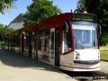 Konečná stanice Thüringenhalle s vozem Combino ev.č.655. | 16.7.2010