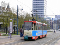 Školní jízda obsazená vozem KT4D ev.č.205 stanicuje v zastávce Zentrum. | 15.4.2011