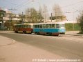 Souprava vozů T4SU na Kyjevské ulici u vozovny | 28.4.1996