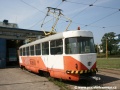 Měřící vůz ev.č.101 před halou dílen vozovny tramvají. | 7.8.2007