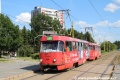 K zastávce Levočská se blíží souprava vozů T3SUCS #406+407. Souprava byla odstavena z provozu v dubnu 2015. | 27.6.2014