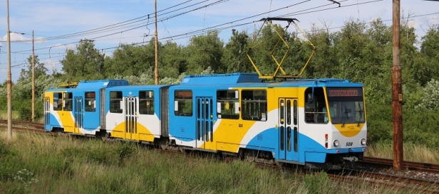 Vůz KT8D5 #508 vyrazil s redakcí Pražských tramvají na objednanou jízdu po trati k Východoslovenským železárnám. | 30.6.2017