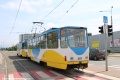 Souprava vozů T6A5 #603+#602 na lince R6 najíždí do zastávky Spoločenský pavilón. | 6.8.2020