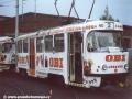 Souprava vozů T3 ev.č.40+34 na lince 2 ve smyčce Dolní Hanychov | 1998