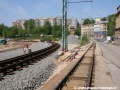Nad někdejší výhybnou Textilana se nově zřizovaná napřímená přeložka přes areál Textilany přibližuje ke stávající tramvajové trati. | 6.5.2011
