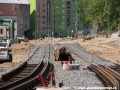 Budovaná přeložka tramvajové tratě přes areál Textilany. | 6.5.2011
