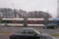 Tříčlánkový hybridní autobus Hess Urevo před rozvodnou u tramvajové vozovny. | 21.3.2018