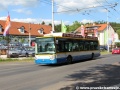 Trolejbus Škoda 24Tr Citelis 1A ev.č.55 u zastávky Velká Hleďsebe, prádelna míří k jednostopému úseku, který tvoří velkou blokovou smyčku... | 13.-14.6.2014