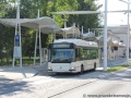 Prototyp trolejbusu Škoda 24Tr CityBus s trakční baterií ev.č.51 projíždí dopravním terminálem u nádraží. | 13.-14.6.2014