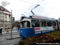 Na tramvaji vidíme reklamu na nově otevřenou tramvajovou trať a tím i na nové linkové vedení. | 13.1.2012
