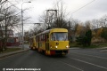 Souprava vozů T3M3 ev.č.243+283 vypravená na linku 4 vjíždí do zastávky Litvínov, Technické služby. | 5.11.2010