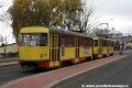 Souprava vozů T3M3 ev.č.247+282 vypravená na linku 4 stanicuje v zastávce na znamení Litvínov, Technické služby. | 5.11.2010