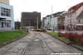 Tramvajová trať v pohledu k zastávce Litvínov, Obchodní dům je zakryta zádlažbovými panely. | 5.11.2010