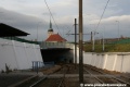 Kostel Nanebevzetí Panny Marie v pohledu od podjezdu tramvajové tratě u zastávky Most, Zimní stadion. | 5.11.2010