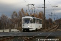 Vůz T3M3 ev.č.311 vypravený na linku 3 vjíždí do zastávky Most, Tesco. | 5.11.2010