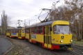 Souprava vozů T3M3 ev.č.243+283 vypravená na linku 4 vjíždí do zastávky Litvínov, Poliklinika. | 5.11.2010