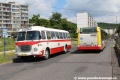 Historický vůz Škoda 706 RTO MTZ ev.č.150 se na vyhlídkové jízdě po okolí Mostu a Litvínova potkal se Citelisem ev.č.116 vypraveným na linku 6. | 2.6.2012