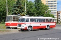 Vůz T5B6 ev.č.273 ve vozovně Litvínov pózuje fotografům ve společnosti autobusu Škoda 706 RTO MTZ ev.č.150. | 2.6.2012
