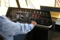 Pult řízení vozu T5B6 ve smyčce Velebudice Interspar. | 15.4.2006