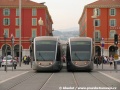 Míjení vozů č. 17 a č. 09 na náměstí Place Masséna | 9.5.2009