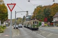 Historická souprava motorového vozu MAN a dvou vlečných vozů MAN vjíždí do smyčky Erlenstegen. | 27. 10. 2024